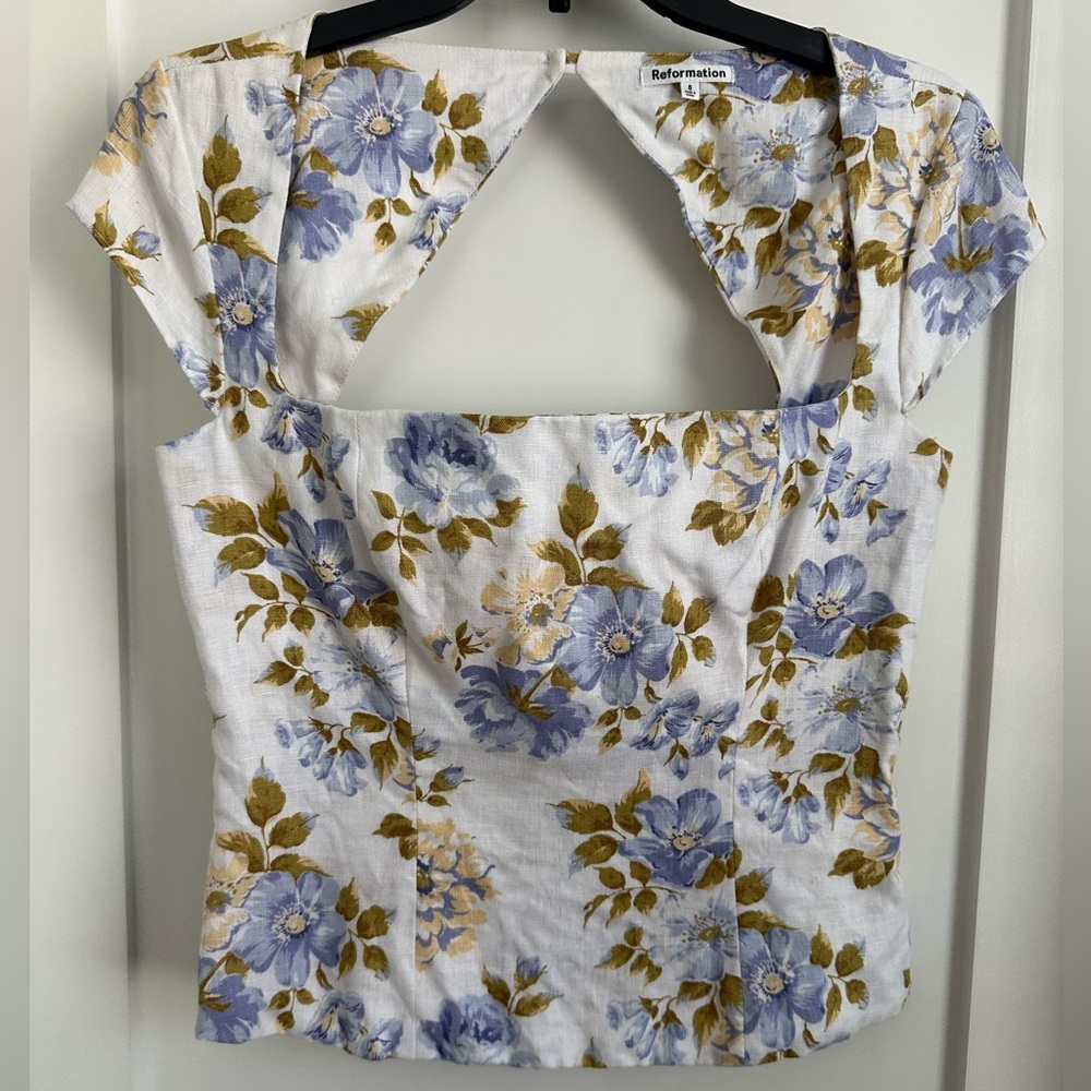 Reformation Cora Top in Romantic, Size 8
